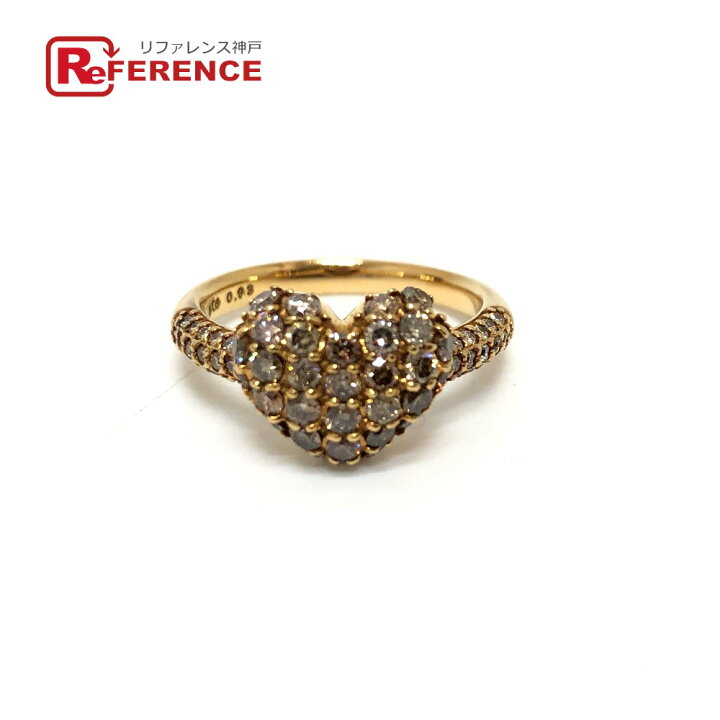 楽天市場】ete エテ K18 D0.98ct ブラウンダイヤ ハート リング 指輪 