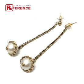CHANEL シャネル 16B フェイクパール チェーン ピアス アクセサリー ピアス メタル レディース ゴールド 【中古】