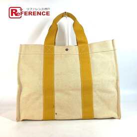 HERMES エルメス ボラボラGM カバン トートバッグ 肩掛け ショルダーバッグ キャンバス レディース イエロー 【中古】