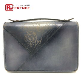 Berluti ベルルッティ カリグラフィ イタウバワイド トラベルウォレット 長財布 財布 ウォレット 長財布 レザー メンズ ブラック 【中古】
