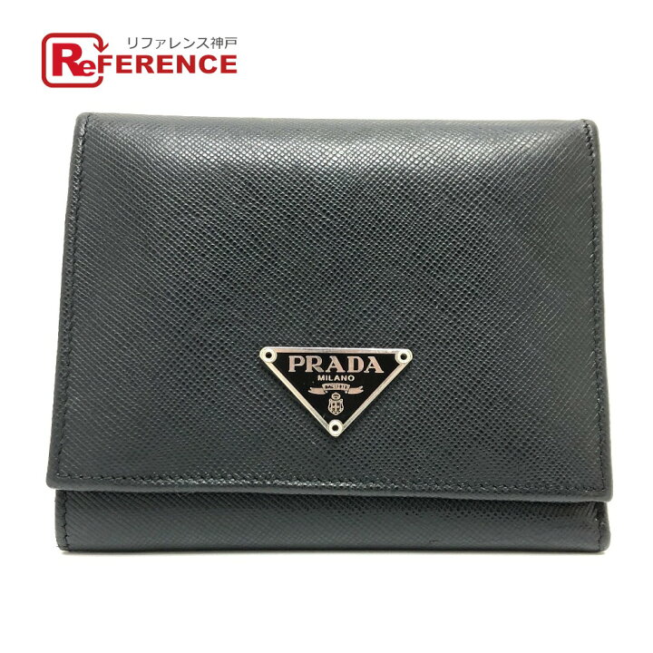 楽天市場】PRADA プラダ M176A ロゴプレート 3つ折り財布 折り財布  