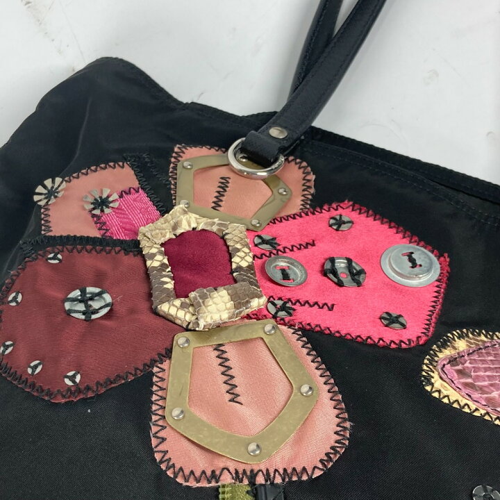 楽天市場】PRADA プラダ 刺繍 フラワー 金具 花 ショルダーバッグ 