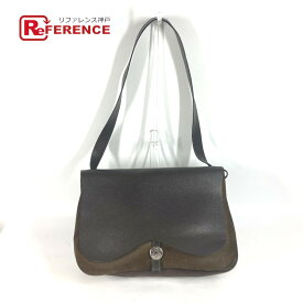 HERMES エルメス サックコロラドGM カバン フラップ メッセンジャーバッグ 斜め掛け ショルダーバッグ キャンバス/レザー レディース ブラウン 【中古】