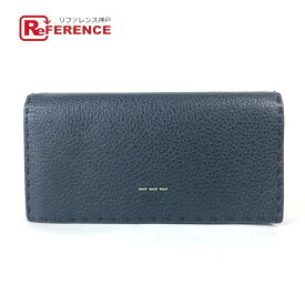 FENDI フェンディ 7M0186 ステッチ セレリア 二つ折り ロングウォレット 長財布 レザー ユニセックス ブラック 新品同様 【中古】