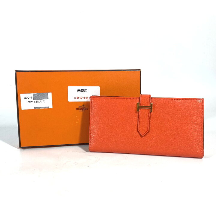 楽天市場】HERMES エルメス Hロゴ ベアンスフレ 2つ折り ロング 