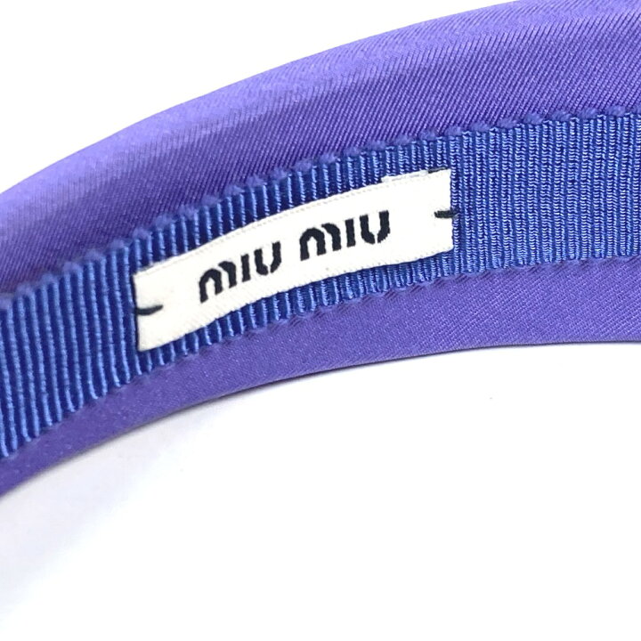 楽天市場】MIUMIU ミュウミュウ バイカラー ロゴ ヘアバンド ヘッド  