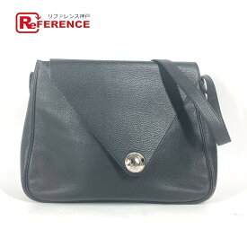 HERMES エルメス セリエ クリスティーヌ カバン 斜め掛け フラップ ショルダーバッグ レザー ユニセックス ブラック 【中古】