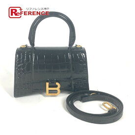 BALENCIAGA バレンシアガ 592833 Bロゴ ワンハンドル Hourglass XS アワーグラス 2WAYバッグ ショルダーバッグ 斜め掛け 肩掛け ハンドバッグ レザー レディース ブラック 未使用 【中古】