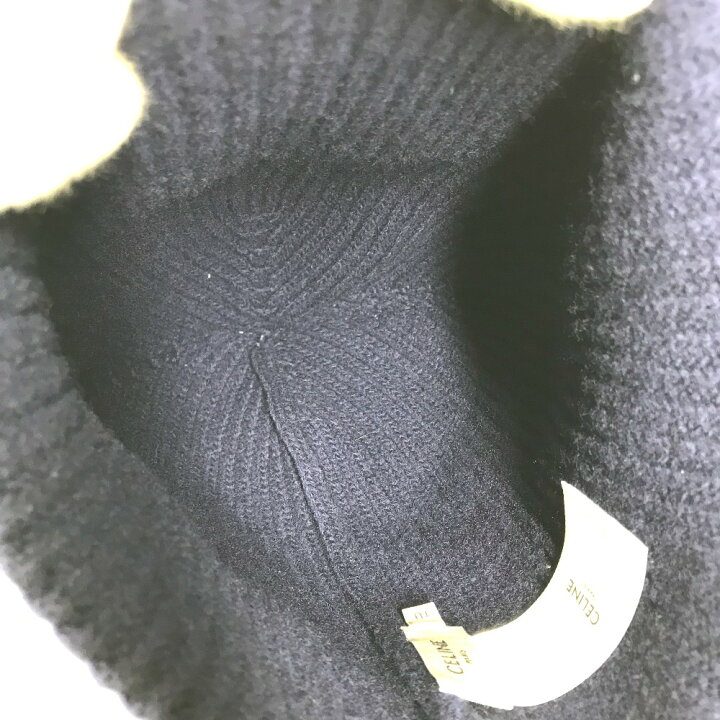 楽天市場】CELINE セリーヌ 2AH35423P バイカラー ロゴ ビーニー 帽子  