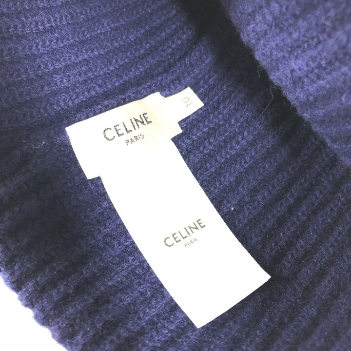 楽天市場】CELINE セリーヌ 2AH35423P バイカラー ロゴ ビーニー 帽子  