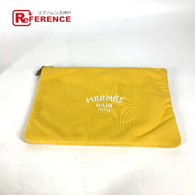 HERMES エルメス ネオバンMM ポーチ カバン バイカラー クラッチバッグ ポリアミド ユニセックス イエロー 【中古】