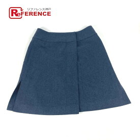 HERMES エルメス 無地 ボトムス アパレル スカート ウール レディース ネイビー 【中古】