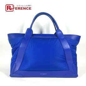 BALENCIAGA バレンシアガ 363419 ネイビー カバス M カバン 肩掛け ショルダーバッグ トートバッグ ボストンバッグ レザー/ナイロン ユニセックス ブルー 【中古】