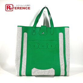 HERMES エルメス ショルダーバッグ 縦型 プティアッシュムッシューB カバン トートバッグ トワルアッシュ /レザー ユニセックス グリーン 新品同様 【中古】