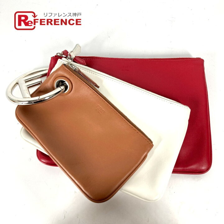 楽天市場】FENDI フェンディ 8BS001 トリプレット 3連 ポーチ クラッチ  