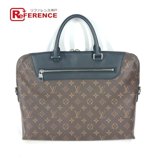 LOUIS VUITTON ルイヴィトン  M54019 モノグラムマカサー ポルトドキュマンジュール PDJ 2WAYバッグ ショルダーバッグ トートバッグ ハンドバッグ ビジネスバッグ モノグラムマカサーキャンバス  メンズ ブラウン 【中古】