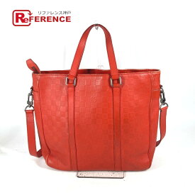 LOUIS VUITTON ルイヴィトン N41268 ダミエアンフィニ タダオPM 2WAYバッグ トートバッグ カバン 縦型 ショルダーバッグ ダミエアンフィニレザー ユニセックス フュージョン オレンジ系 【中古】