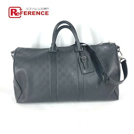 LOUIS VUITTON ルイヴィトン N41145 ダミエアンフィニ キーポル バンドリエール 45 2WAYバッグ トラベルバッグ 旅行バッグ ショルダーバッグ カバン バッグ ボストンバッグ ダミエアンフィニレザー メンズ オニキス ブラック 【中古】