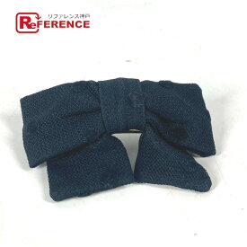 CHANEL シャネル 14C ドット 水玉 アクセサリー ヘアアクセサリー バレッタ キャンバス レディース ブラック 【中古】