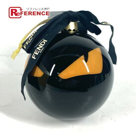 FENDI フェンディ Xmas クリスマスボール ロゴ クリスマス オーナメント モンスター インテリア チャーム プラスチック ユニセックス ブラック 未使用 【中古】