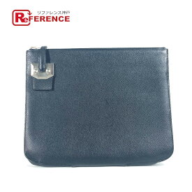 HERMES エルメス ロゴ シティホール セカンドバッグ PM セカンドバッグ カバン ポーチ クラッチバッグ エプソン ユニセックス ブラック 【中古】