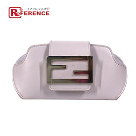 FENDI フェンディ 7AS069 アイウェア 眼鏡 サングラスケース FFロゴ メガネケース チェーン付き ポーチ レザー レディース ライトパープル 【中古】