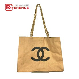 CHANEL シャネル ヴィンテージ ポーチ付き CC ココマーク 肩掛け カバン トートバッグ チェーンバッグr ショルダーバッグ キャンバス レディース ベージュ 【中古】