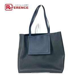 HERMES エルメス バイカラー カバセリエ46 肩掛け カバン トートバッグ ショルダーバッグ トリヨンクレマンス ユニセックス ブラック 【中古】