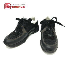 CHANEL シャネル G38299 2025年 サイドココマーク ロートップカーフスキン ローカット スニーカー カーフレザー レディース ブラック 新品同様 【中古】