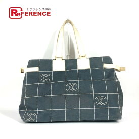 CHANEL シャネル CC ココマーク チョコバー ショルダーバッグ 肩掛け 横型 トートバッグ キャンバス レディース グレー 【中古】