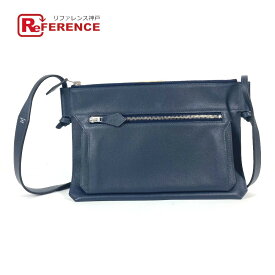 HERMES エルメス ウルトラプラ GM 斜め掛け カバン ショルダーバッグ レザー メンズ ネイビー 【中古】