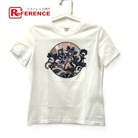 HERMES エルメス マイクロTシャツ カルトゥッシュ アパレル 半袖 トップス 半袖Tシャツ コットン レディース ホワイト 【中古】