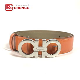 Salvatore Ferragamo サルヴァトーレフェラガモ ガンチーニ ロゴ バックル アクセサリー ベルト レザー レディース オレンジ 【中古】