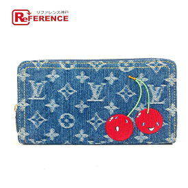 LOUIS VUITTON ルイヴィトン M23161 村上隆コラボ モノグラムデニム チェリー LV × TM ジッピー・ウォレット ロングウォレット ラウンドファスナー 財布 長財布 モノグラムデニムキャンバス レディース ブルー 【新品】