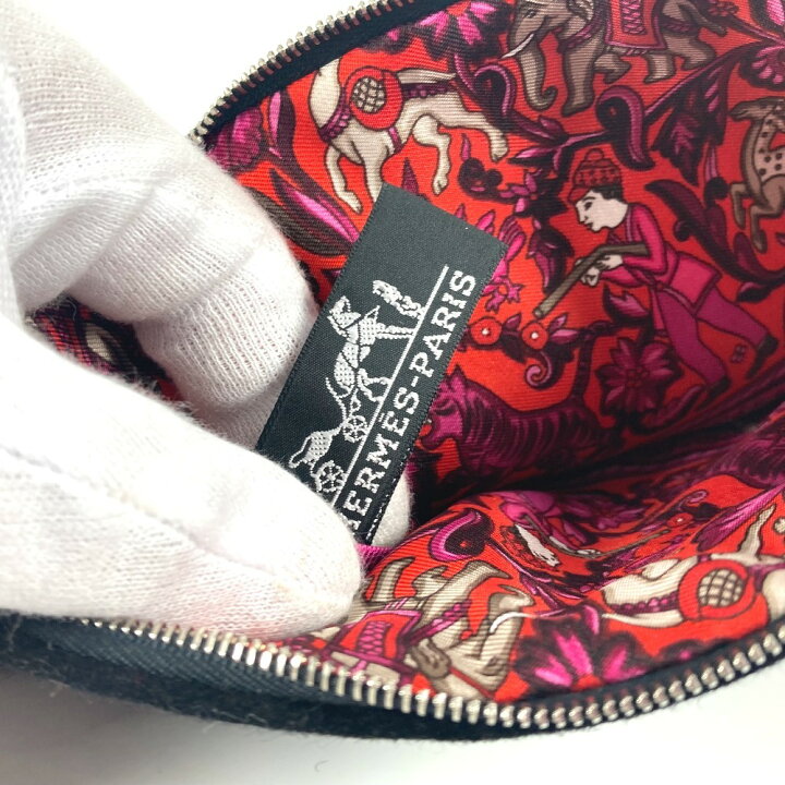 楽天市場】HERMES エルメス フラット ロゴ クラッチバッグ メイク  