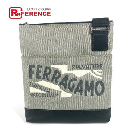 Salvatore Ferragamo サルヴァトーレフェラガモ ロゴ ポシェット カバン 斜め掛け ショルダーバッグ コーティングキャンバス ユニセックス グレー 【中古】