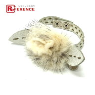 FENDI フェンディ フラワー ブローチ レザー レディース ホワイト 【中古】