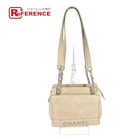CHANEL シャネル ヴィンテージ CC ココマーク カバン チェーンバッグ 肩掛け トートバッグ ショルダーバッグ キャンバス レディース ベージュ 【中古】