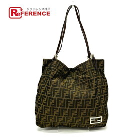 FENDI フェンディ ズッカ柄 カバン ロゴ金具 ハンドバッグ 総柄 肩掛け トートバッグ キャンバス/レザー レディース ブラウン 【中古】