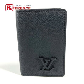 LOUIS VUITTON ルイヴィトン M69979 LVアエログラム オーガナイザー・ドゥ ポッシュ 名刺入れ パスケース 2つ折り カードケース グレインレザー ユニセックス ノワール ブラック 【中古】