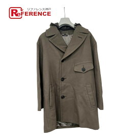 HERMES エルメス PT9617 チェスター アパレル 服 ナイロンフード付き アウター ロングコート ウール /カシミヤ メンズ グレージュ グレー 新品同様 【中古】