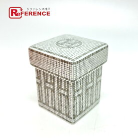 HERMES エルメス P026061P シュガーポット ボックス 〈モザイク 24〉 陶器 保存容器 雑貨 陶器 ユニセックス グレー 未使用 【中古】