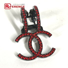 CHANEL シャネル B17S クリスタル ココマーク スイング ラインストーン 片方 片耳 CC ココマーク ロゴ イヤリング メタル レディース レッド 【中古】