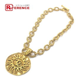CHANEL シャネル 94A ココマーク 太陽モチーフ チェーン ヴィンテージ ネックレス GP レディース ゴールド 【中古】