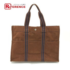 HERMES エルメス フールトゥトートGM カバン 肩掛け トートバッグ キャンバス レディース ブラウン 【中古】