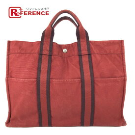 HERMES エルメス フールトゥMM フールトゥ MM カバン トートバッグ ハンドバッグ キャンバス ユニセックス レッド 【中古】