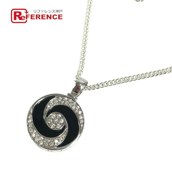 BVLGARI ブルガリ  オニキス ダイヤ ダイヤモンド アレグラオプティカル ネックレス アクセサリー チョーカー K18 金 18K ネックレス WG750  ユニセックス シルバー 【中古】