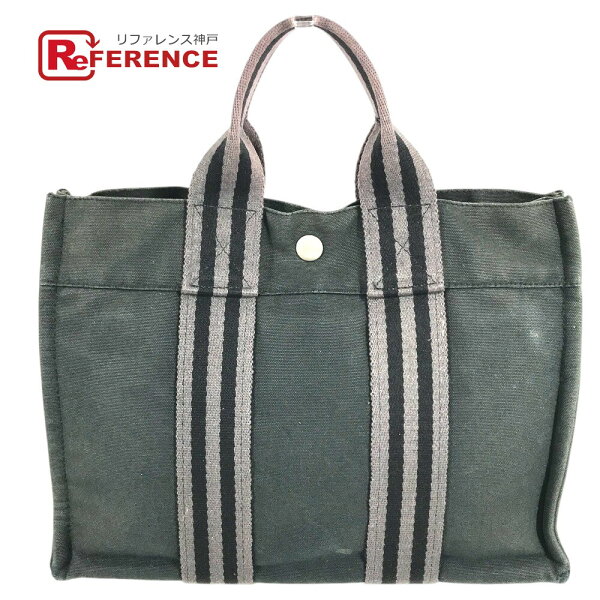 HERMES エルメス  フールトゥPM フールトゥ PM トートバッグ カバン ハンドバッグ コットン  ユニセックス ブラック 【中古】