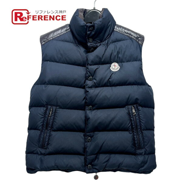 MONCLER モンクレール  ワッペン ダウン ベスト ナイロン  メンズ ブラック 【中古】