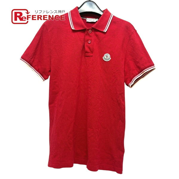 MONCLER モンクレール  ワッペン 半袖 ポロシャツ コットン  メンズ レッド 【中古】